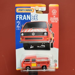 Skala 1/64 MATCHBOX - France - VW VOLKSWAGEN TRANSPORTER CREW CAB (1990)