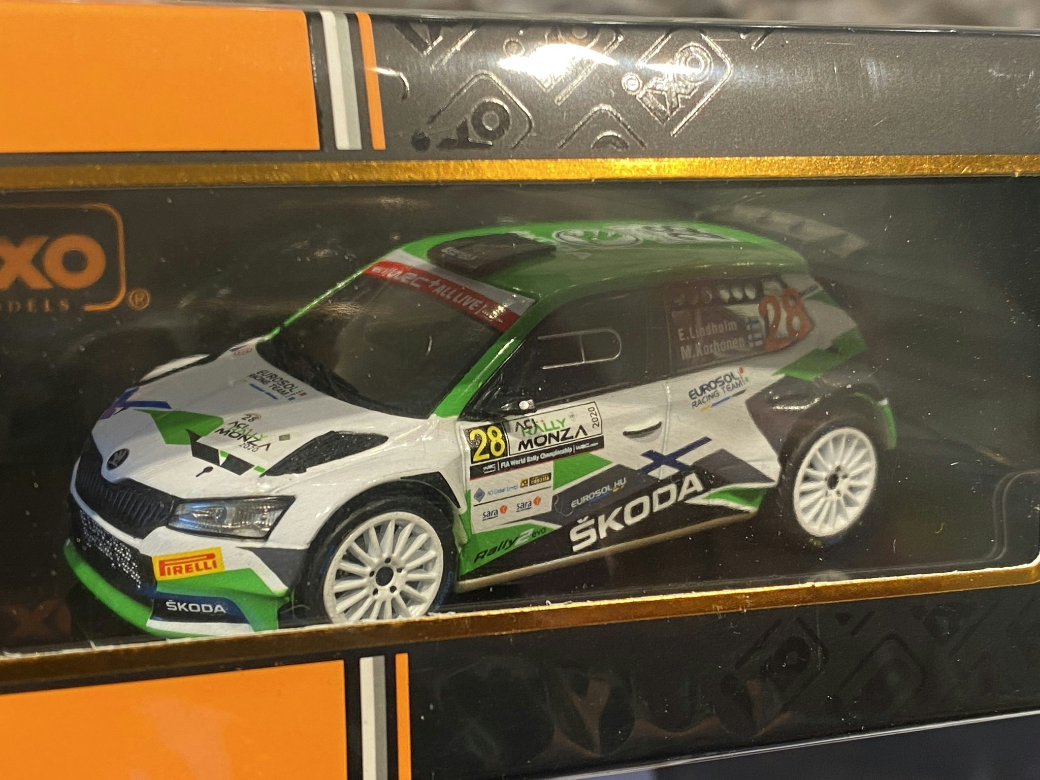 Skala 1/43 Škoda Fabia R5 Evo 2020, E.Lindholm, från IXO Models