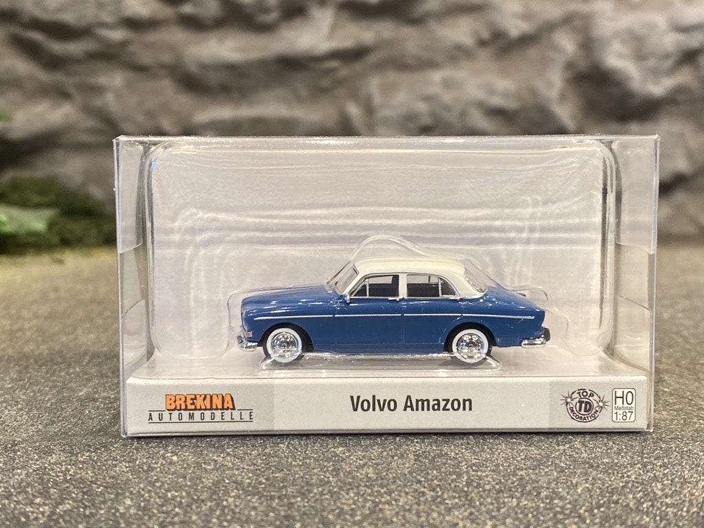 Skala 1/87 - Volvo Amazon , Blå m vitt tak från Brekina