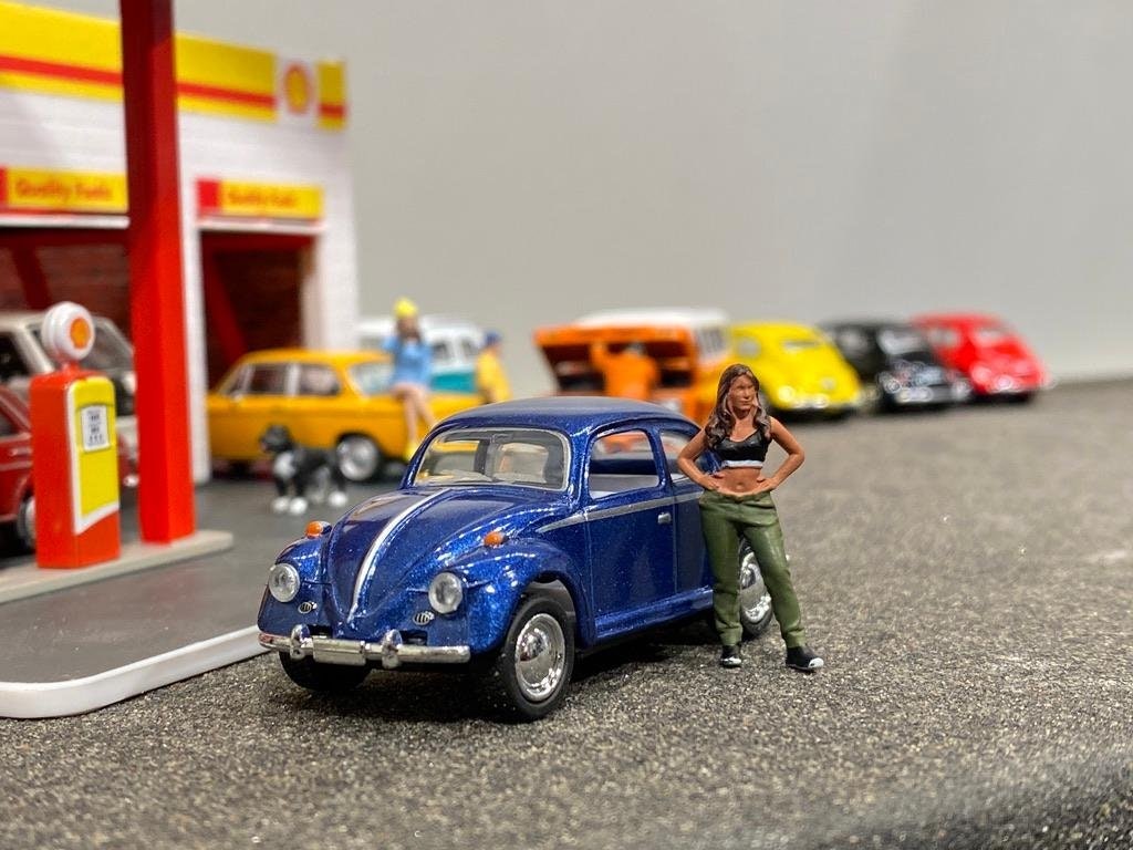 Skala 1/64 Volkswagen Typ 1 Bubbla / Beetle 1967, Blå fr Kinsmart