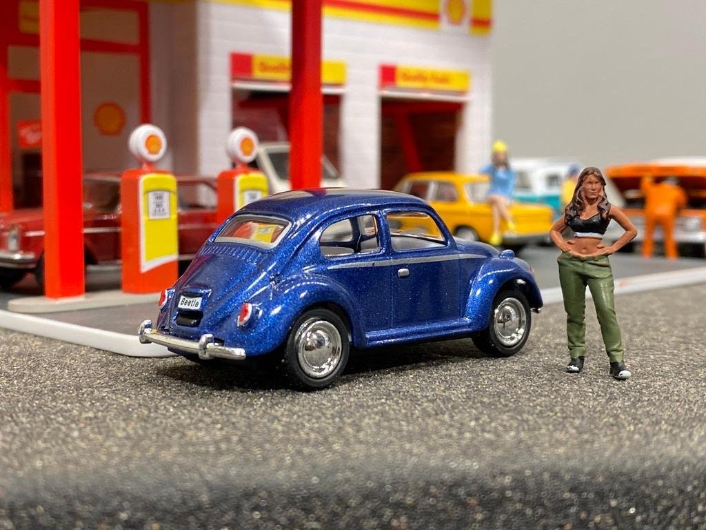 Skala 1/64 Volkswagen Typ 1 Bubbla / Beetle 1967, Blå fr Kinsmart