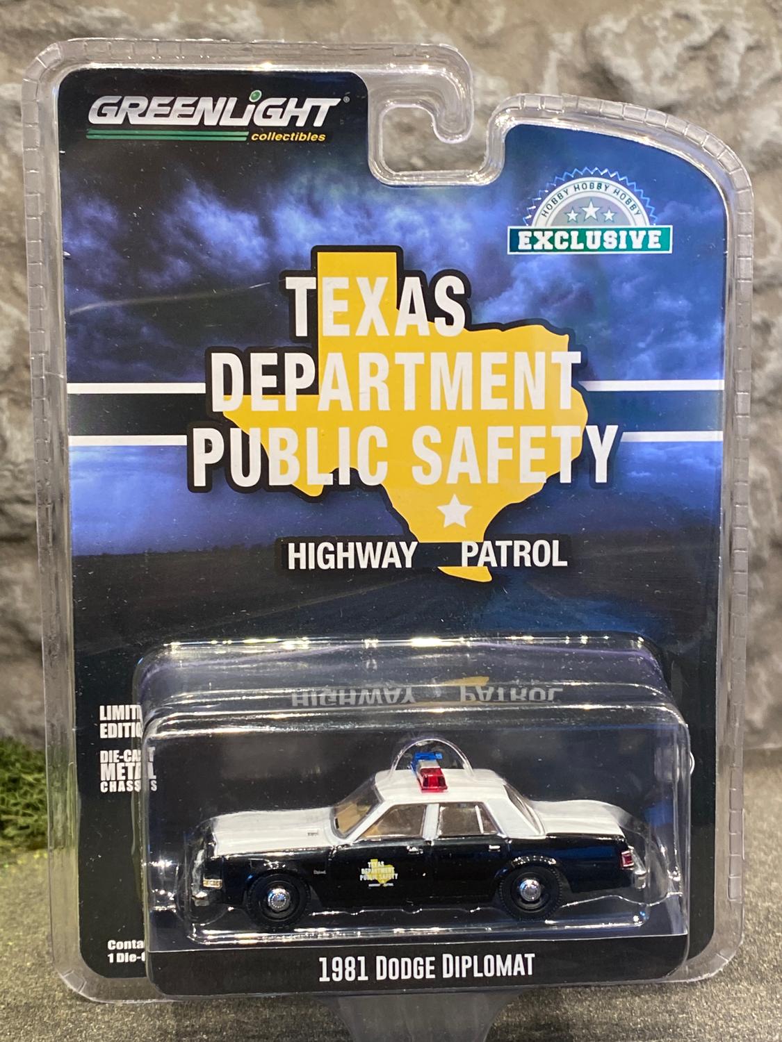 Skala 1/64 Dodge Diplomat 81' "Texas Department Public Safety" från Greenlight Excl.