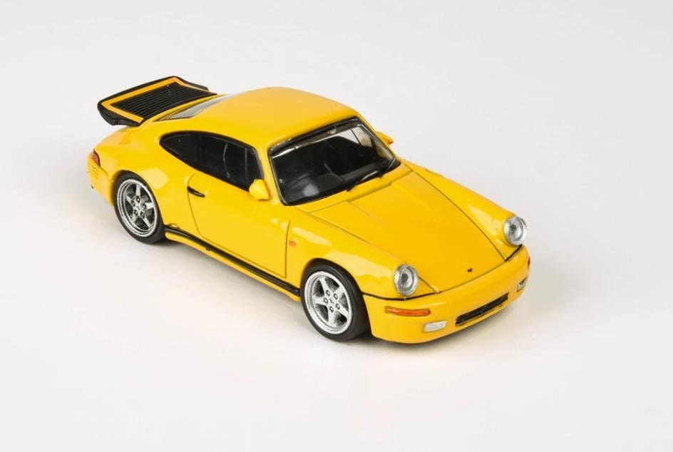 Skala 1/64 Porsche 911, 1987 RUF CTR "Yellowbird" Vänsterstyrd, Gul fr Para 64