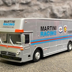 Skala 1/64 Mercedes-Benz Lastbil Renntransporter Martini Racing f Schuco retropk