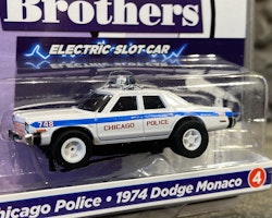 Skala 1/64 Bil för Bilbana, Dodge Monaco 74' Chicago Police från Auto World