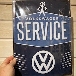 NYHET! Plåtskylt ca 30 x 40 cm Motiv: Volkswagen SERVICE