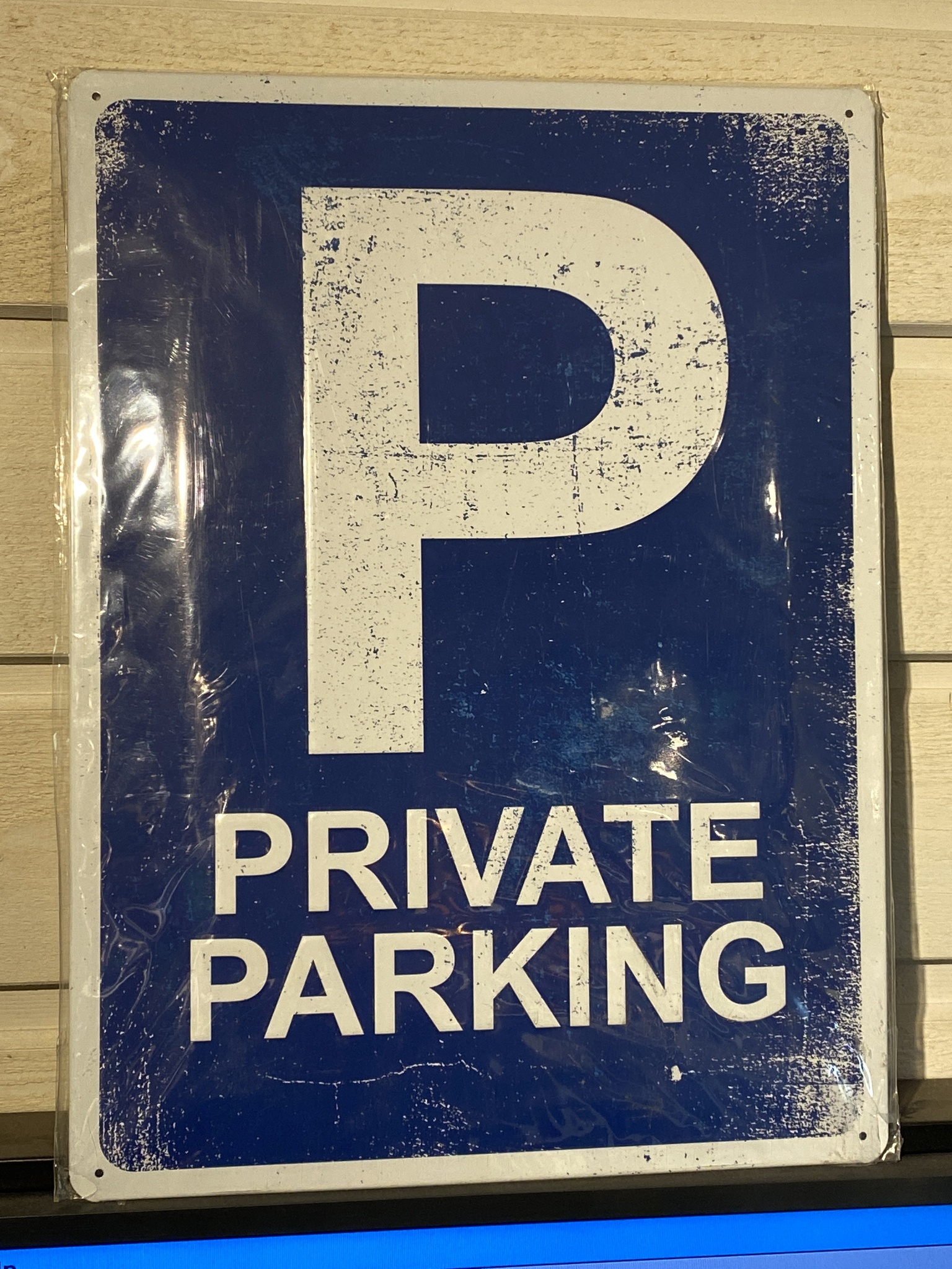 Plåtskylt ca 30 x 40 cm Motiv: P - Private Parking