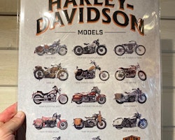Plåtskylt ca 30 x 40 cm Motiv: Harley Davidson - Motorcycles Models