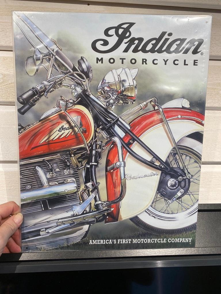 Plåtskylt ca 32 x 42 cm Motiv: Indian Motorcycles, Roadmaster