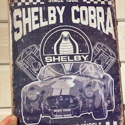 Plåtskylt ca 32 x 42 cm Motiv: SHELBY Cobra - All American Muscle