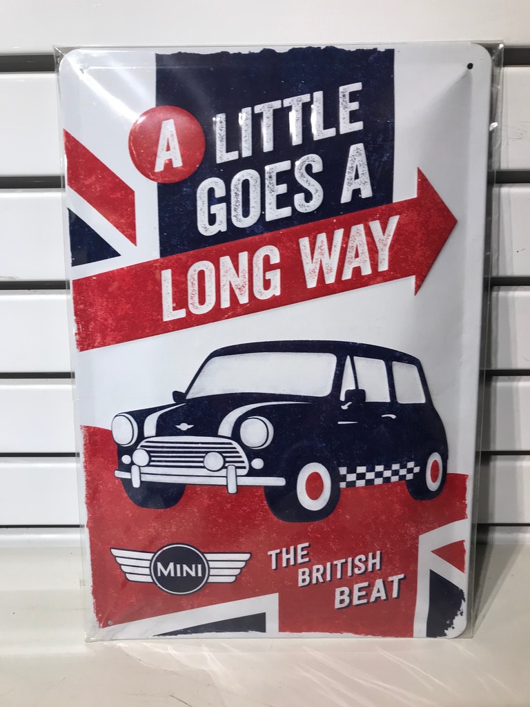 Plåtskylt ca 30 x 20 cm Motiv: The Original Ride - Mini - Little goes a long way