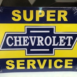 Plåtskylt ca 28 x 22 cm Motiv: Super Service - Chevrolet