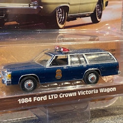 Skala 1/64 Ford LTD Crown Victoria Wagon 84' Police, Estate Wagons från Greenlight