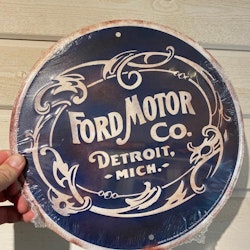 Plåtskylt ca 30 cm Motiv: Ford Motor Company Detroit Mich