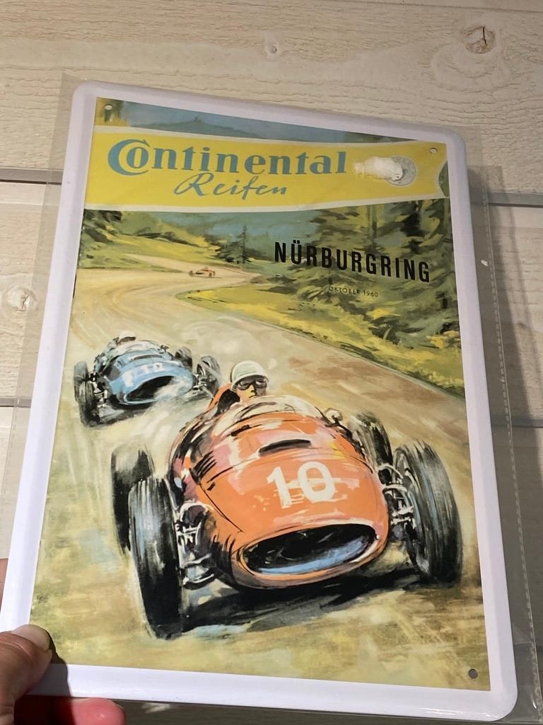 Plåtskylt ca 30 x 20 cm Motiv: Continental Reifen - Nurburgring