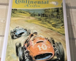 Plåtskylt ca 30 x 20 cm Motiv: Continental Reifen - Nurburgring