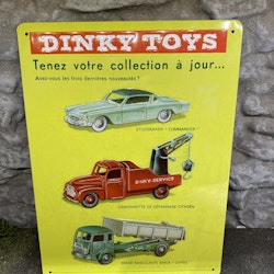 Plåtskylt ca 30 x 20 cm Motiv: Dinky Toys
