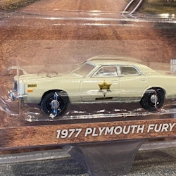 Skala 1/64 Plymouth Fury 77' Riverton Sheriff Hazzard County från Greenlight Excl.