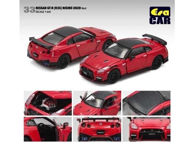 Skala 1/64  Mycket fin NISSAN GT-R (R35) NISMO 2020, röd fr ERA CAR #33