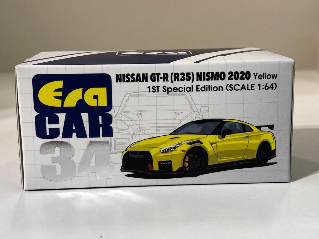 Skala 1/64 Mycket fin NISSAN GT-R (R35) NISMO 2020, gul fr ERA CAR #34