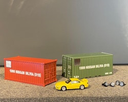 Skala 1/64 Nissan Silvia S15 99' m containers fr DM Diecast Masters BM Creations