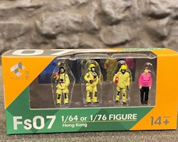 Skala 1/64 Figurer - 4 st (3 brandmän & 1 kvinna) från Tiny Toys