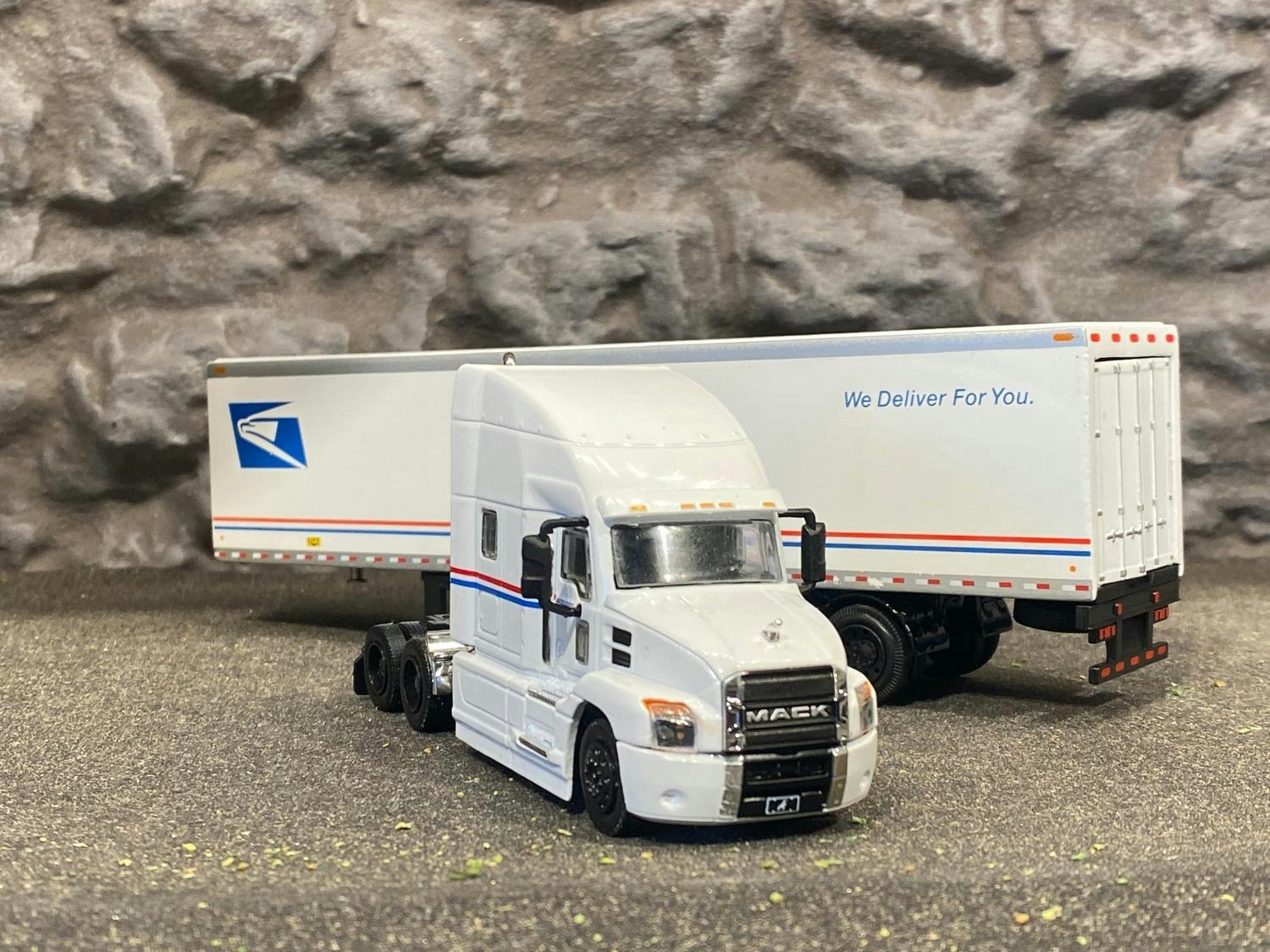 Skala 1/64 Mack Anthem 19' Lastbil "United States Postal Service" fr Greenlight