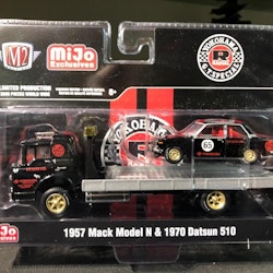 Skala 1/64 Mack Mod N & Datsun 510 70' "YOKOHAMA" fr M2 Machines MiJo Exclusive
