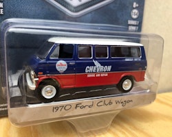 Skala 1/64 Ford Club Wagon 70' "CHEVRON" "Blue Collar" från Greenlight