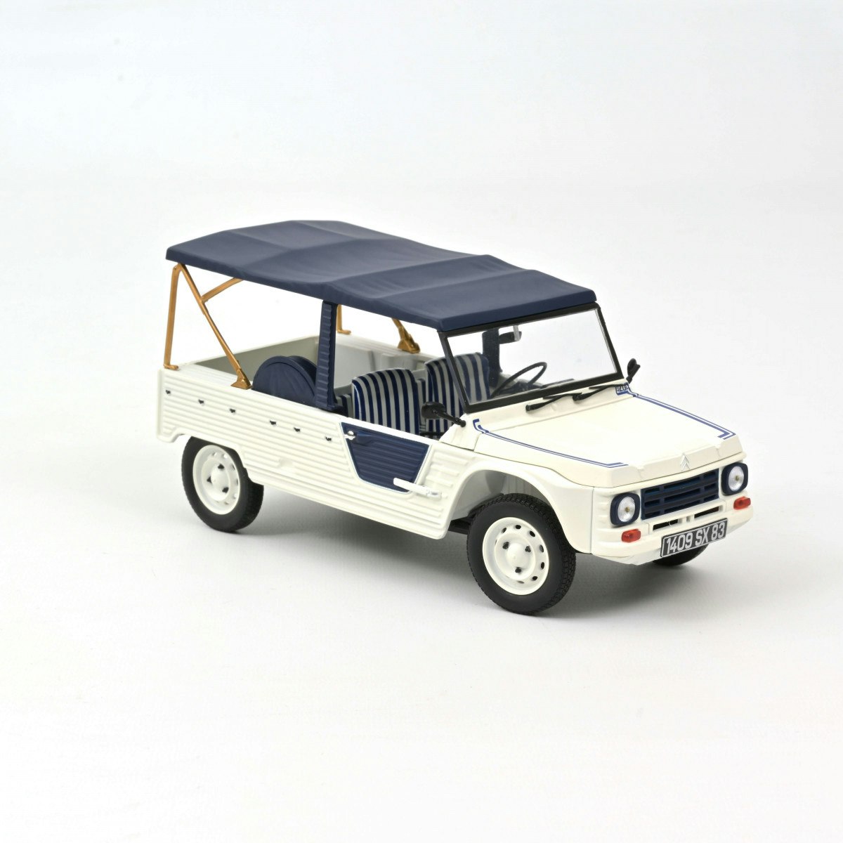 Skala 1/18 Citroën Méhari 1983, Vit & Azurblå från NOREV