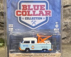 Skala 1/64 Volkswagen Double Cab Pickup 69'  Blue collar fr Greenlight