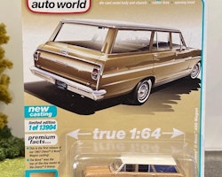 Skala 1/64 Chevy II Nova 400 Wagon 63' fr AUTO WORLD Lim.Ed. Rel.2 Ver A