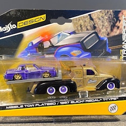 Skala 1/64 Missile Tow Flatbed & Buick Regal 97' T-Type från Maisto Design