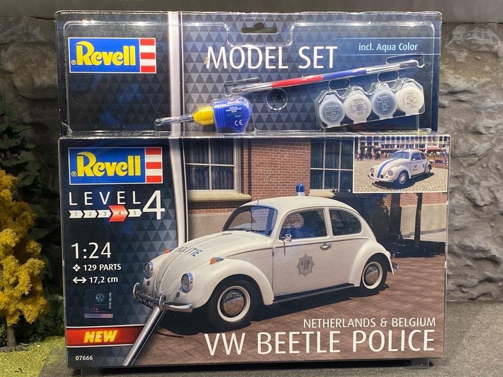 Skala 1/24 Volkswagen Police Belgien + NL Byggmodell m pensel färg & lim fr Revell