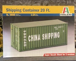 Skala 1/24 - 20 fots Shipping Container, Byggmodell i plast fr Italeri