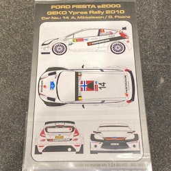 Skala 1/24, Dekalset till Ford Fiesta S2000 Ypres Rally 2010 fr MF-Zone