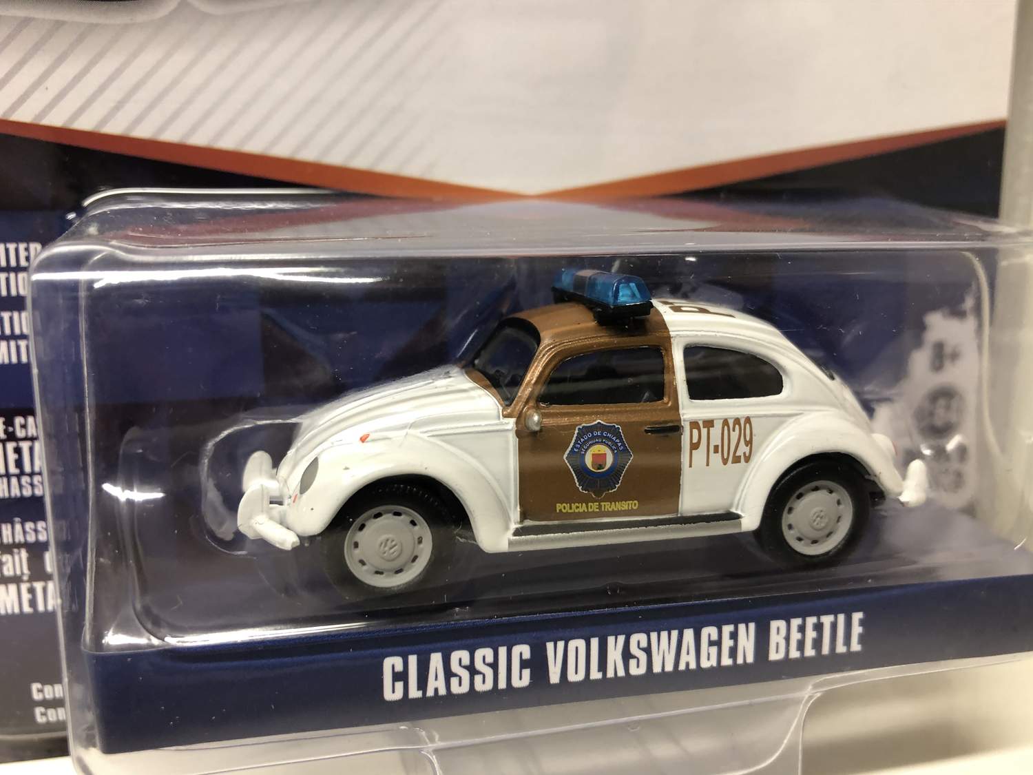Skala 1/64 Fantastiskt fin Volkswagen Beetle Bubbla "Police" Club V-DUB fr Greenlight