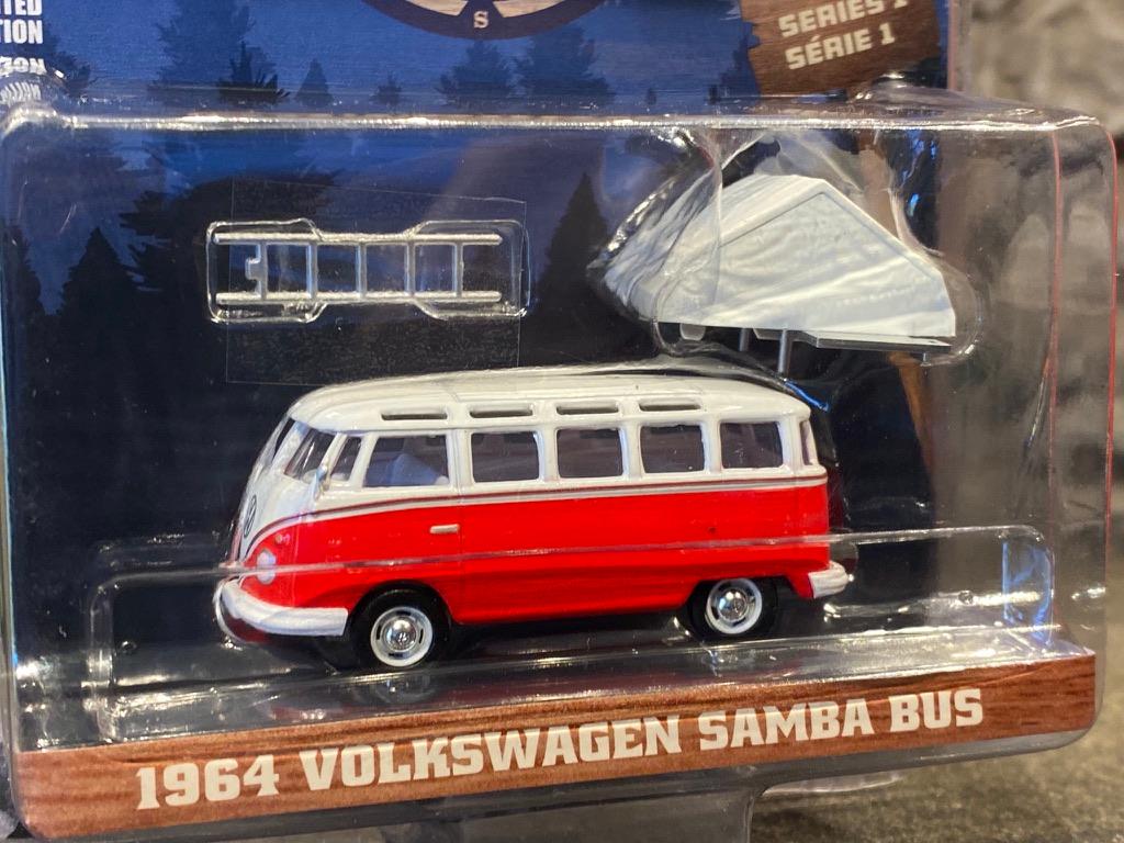Skala 1/64 Volkswagen Samba Bus Camp'otel tält 1964 fr Greenlight