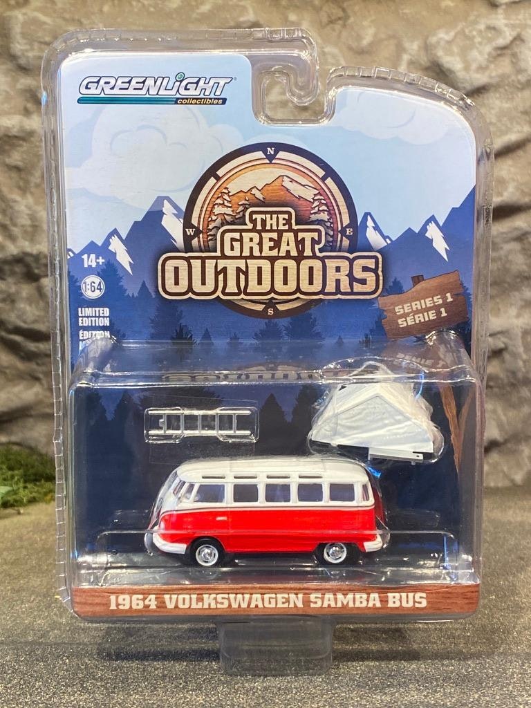 Skala 1/64 Volkswagen Samba Bus Camp'otel tält 1964 fr Greenlight