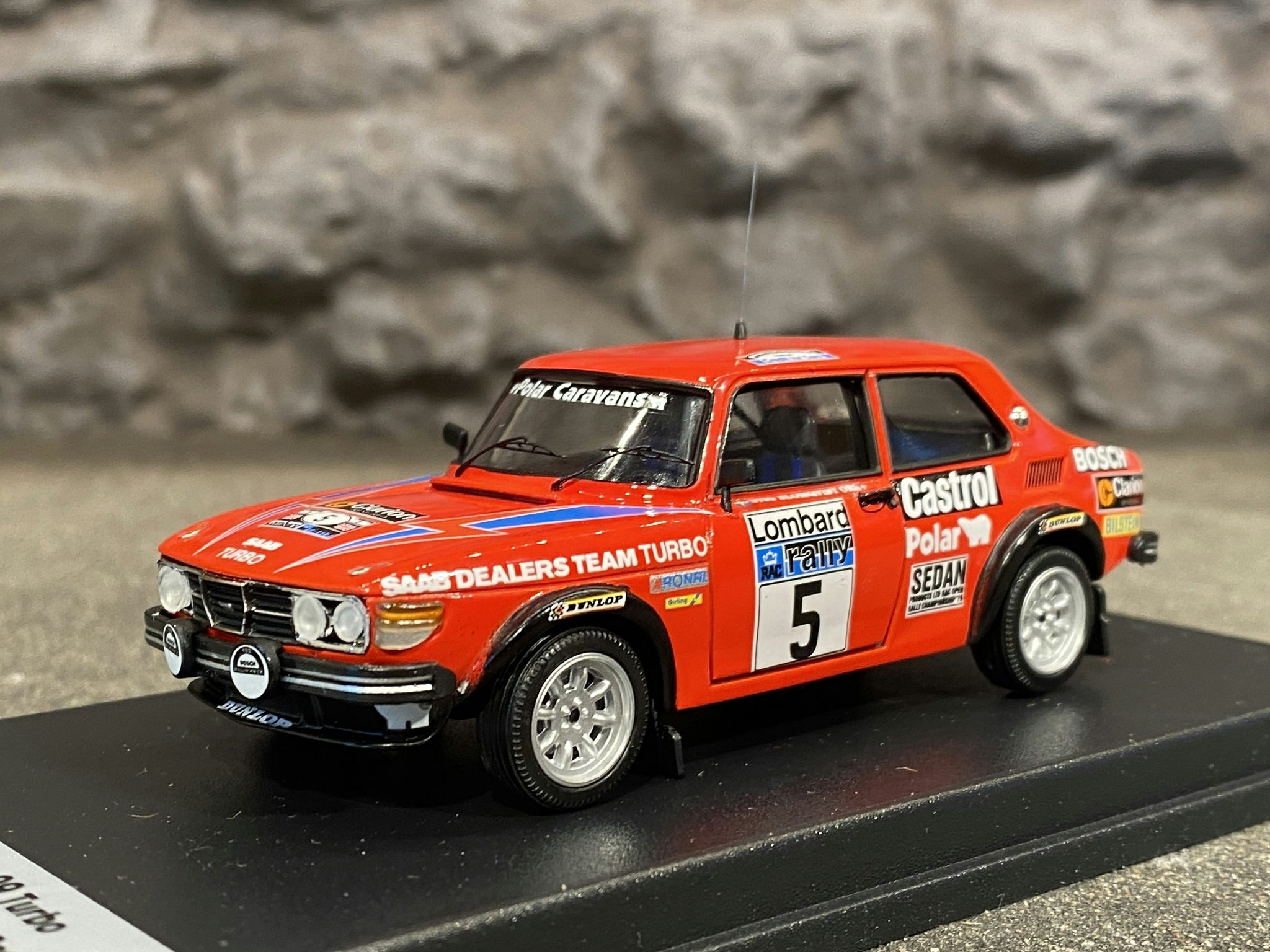 Skala 1/43 SAAB 99 Turbo, S.Blomqvist, B.Cederberg RAC Rally 79' från Troféu