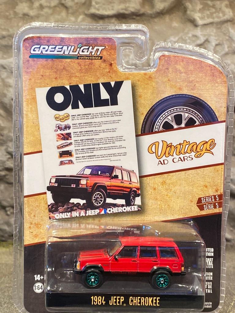 Skala 1/64 - Jeep Cherokee 84' "Vintage AD Cars" från Greenlight Green Ed