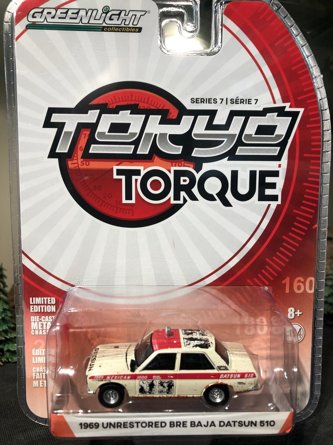 Skala 1/64 Unrestored Bre Baja Datsun 510 69' "Tokyo Torque" från Greenlight