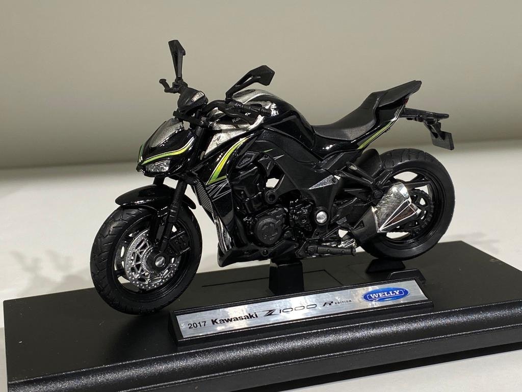 Skala 1/18 Motorcykel Kawasaki Z1000 R Edition 2017 fr Welly Collection