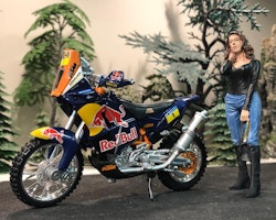 Skala 1/18 Motorcykel KTM450 Rally "Dakar Rally" Red Bull fr Bburago