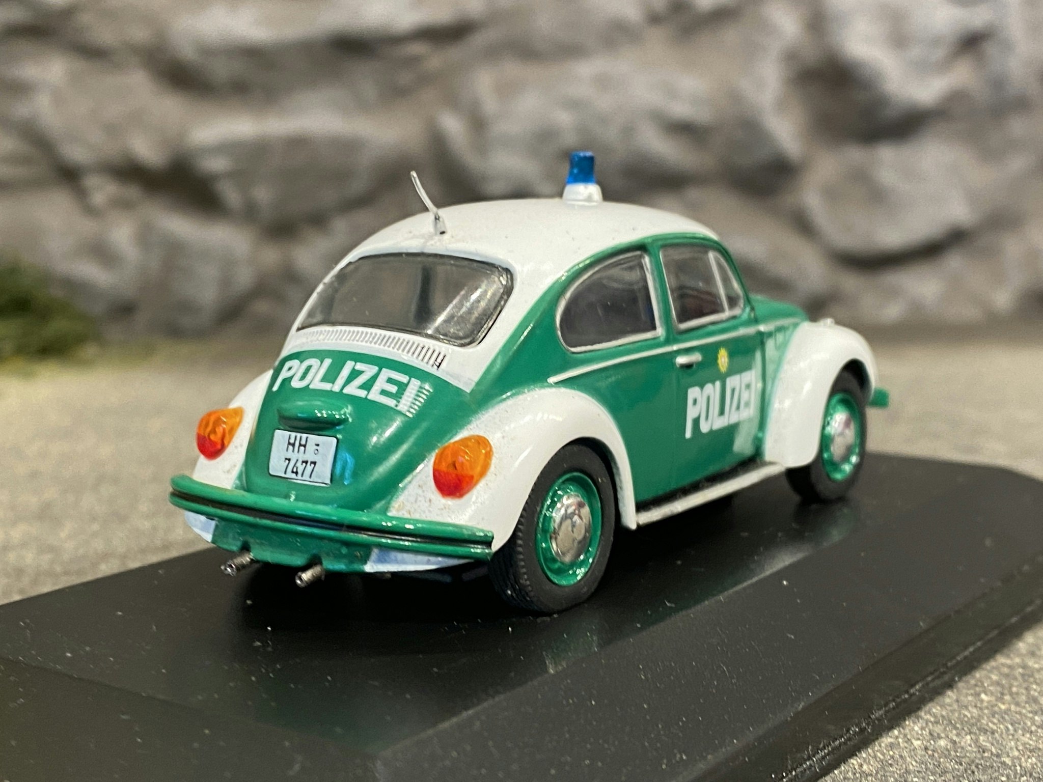 Skala 1/43: Volkswagen Bubbla Typ 1 Polizei Tysk Polisbil fr Atlas