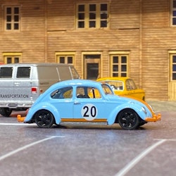 Skala 1/64 Volkswagen Typ 1 Beetle/Bubbla i Gulf-färger fr Schuco/TARMAC works