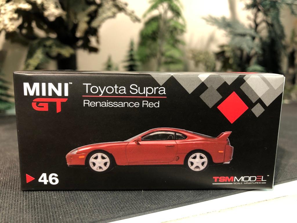 Skala 1/64 Toyota Supra Mröd fr MINI GT MiJo Exclusives, TSM-model Lim ed. LHD