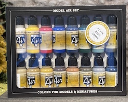 Vallejo Model Air Set, Färg: Basic Color Pack 16 flaskor á 17ml