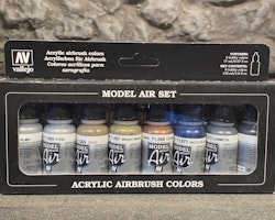 Vallejo Model Air Set, Färg: Metallic Color Pack 8 flaskor á 17ml, 71176