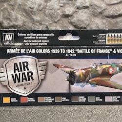 Vallejo Model Air Set, Färg: Allierade 39-42 Battle of france Set 8 flaskor á 17ml, 71626